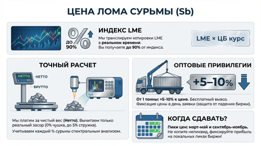 формирование цены на лом сурьмы