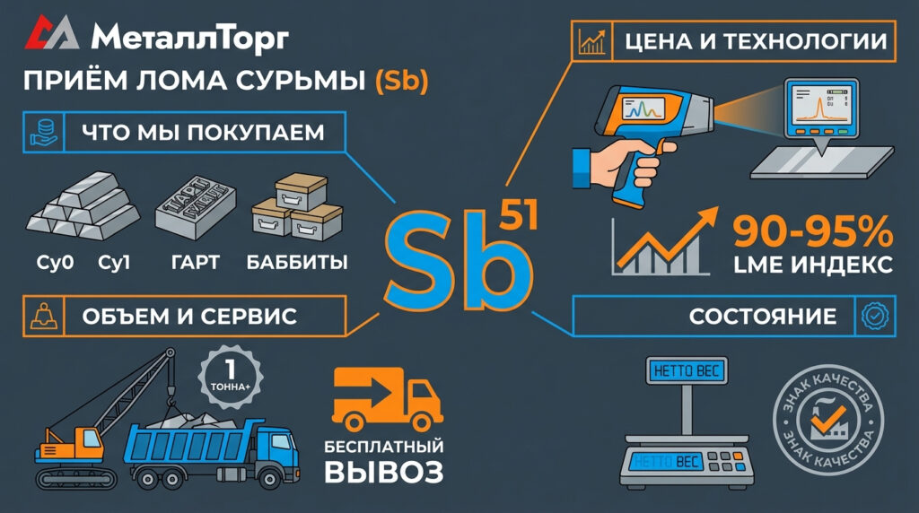 какой лом сурьмы принимают в Москве